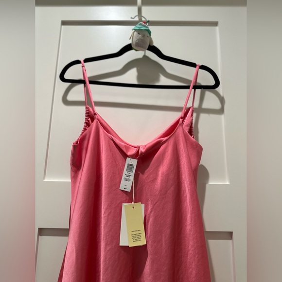 Aritzia Wilfred Allusion Mini Dress Pink Candy Drop Size L NWT - Picture 2 of 3